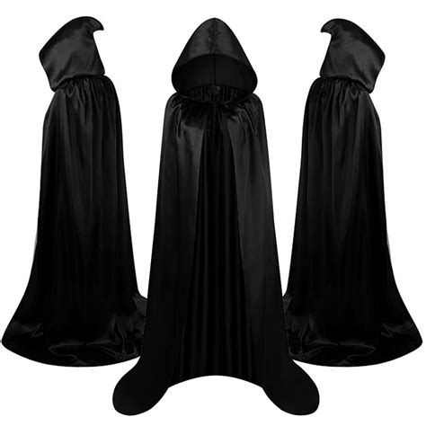 black halloween cape with hood|More.